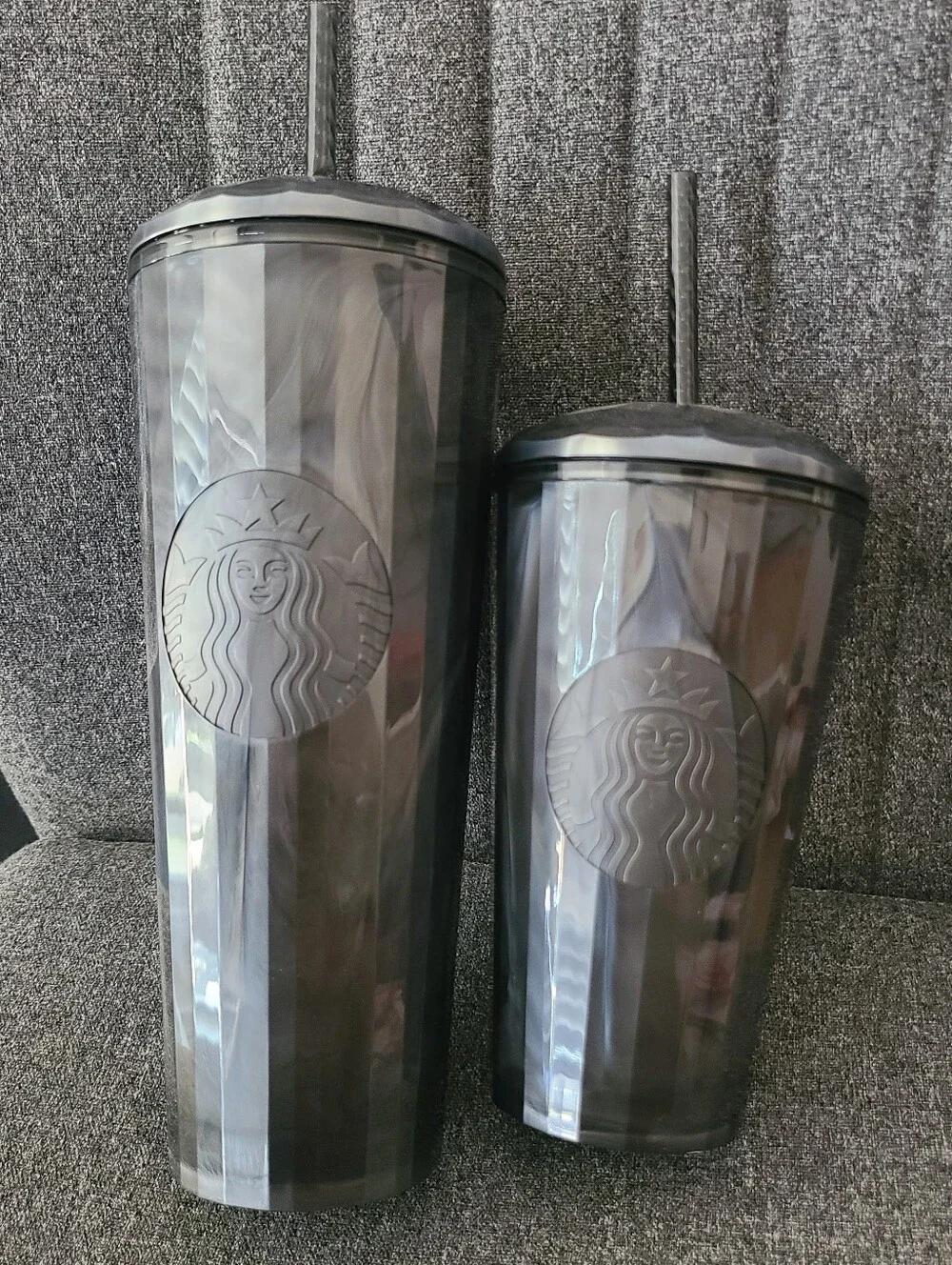 Starbucks Iridescent Black Pearl Marbled Cold Tumbler Dome Cup SET